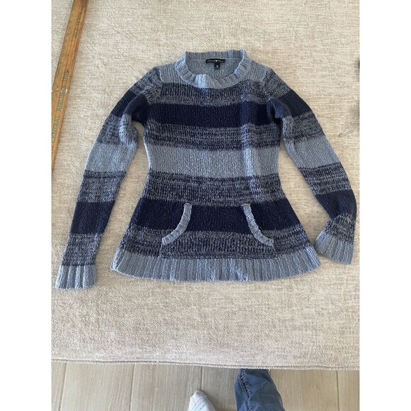 Derek Heart Pull Over Juniors Medium Blue Stripe Front Pocket Pullover Sz  M - Picture 1 of 7